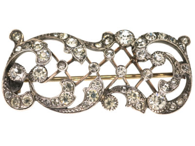 Edwardian Silver & Gold Wash Paste Brooch