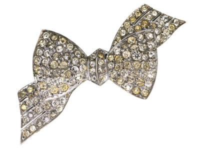 Silver & Paste Bow Brooch