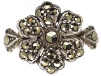 Silver & Marcasite Flower Ring