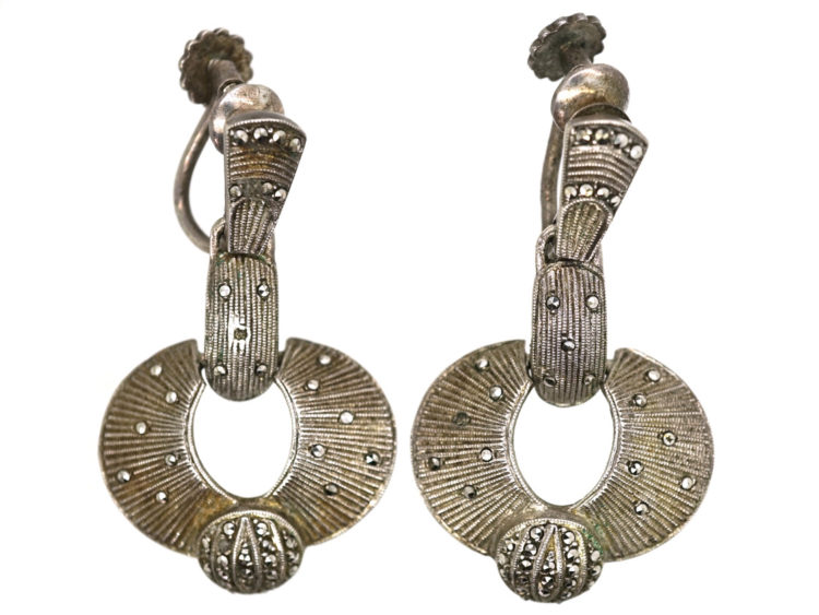 Silver & Marcasite Earrings by Theodor Fahrner