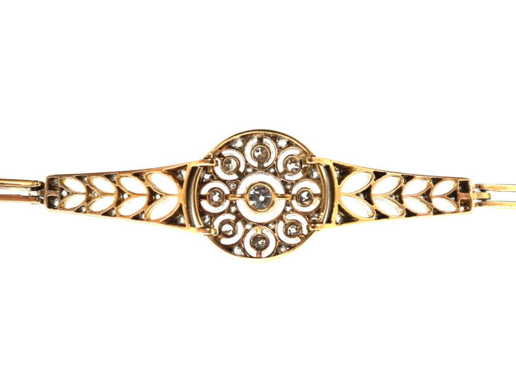 14ct Gold & Diamond Russian Bracelet