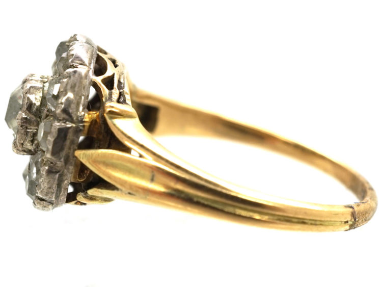 Edwardian 18ct Gold Diamond Cluster Ring