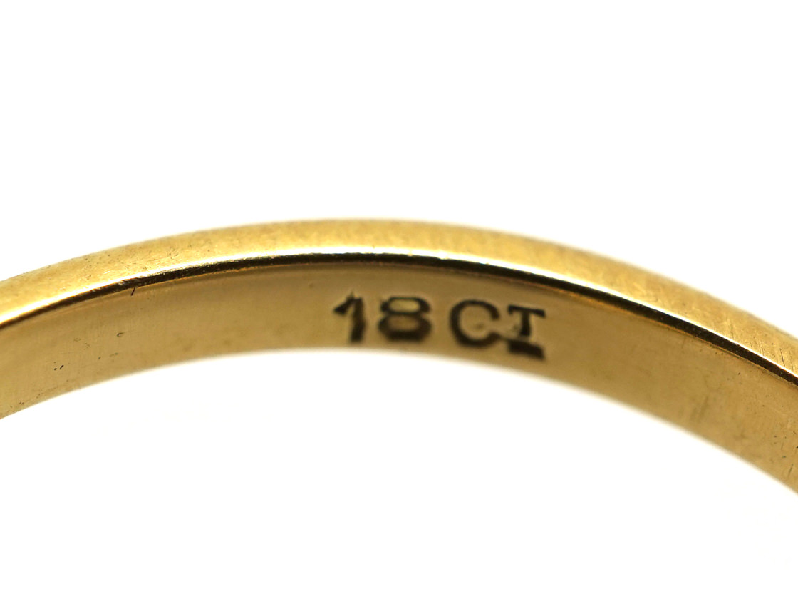 18ct Gold, Three Stone Diamond Crossover Ring (667L) | The Antique ...