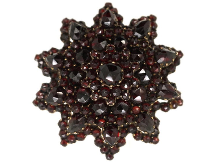 Victorian Bohemian Garnet Star Brooch