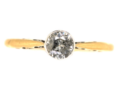 Edwardian 18ct Gold & Diamond Solitaire Ring