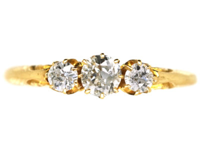 Edwardian 18ct Gold Three Stone Diamond Ring
