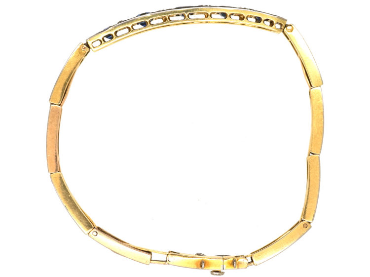 Art Deco 18ct Gold & Platinum, Sapphire & Diamond Bracelet
