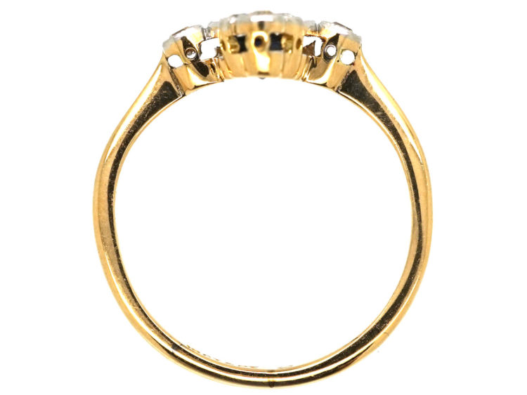 Art Deco 18ct Gold & Platinum, Diamond & Sapphire Ring