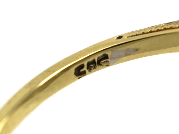 Art Deco 14ct White Gold & Diamond Plaque Ring