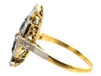 Art Deco Sapphire & Diamond Rectangular Ring