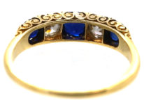 Victorian 18ct Gold, Sapphire & Diamond Five Stone Ring