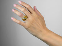 Victorian 18ct Gold Snake Ring Set With Old Mine Cut Diamonds
