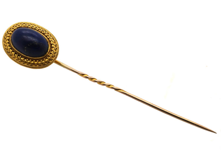 Victorian 18ct Gold & Lapis Lazuli Tie Pin