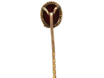 Victorian 15ct Gold Carved Carnelian Tie Pin of a Shield