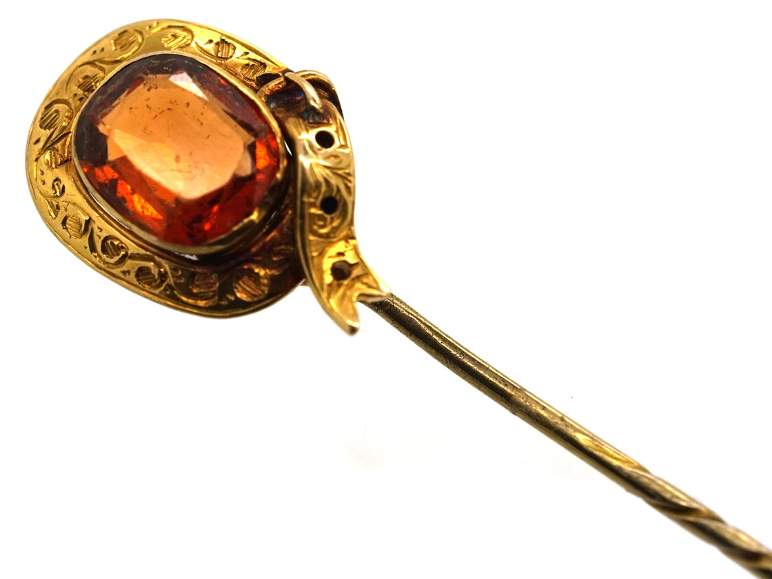 Victorian Garter Tie Pin set with an Orange Paste (511L) | The Antique ...