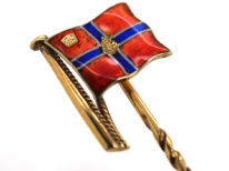 9ct Gold & Enamel Flag Tie Pin by Benzie for the Royal Lymington Yacht Club