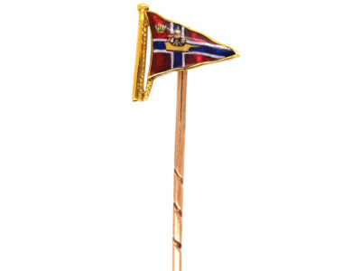 18ct Gold & Enamel Burgee Tie Pin for the Royal Lymington Yacht Club