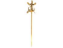Edwardian 15ct Gold Anchor, Oar & Paddle Rowing Tie Pin