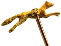 Edwardian 15ct Gold Running Fox Tie Pin