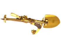 Edwardian 18ct Gold Digger Brooch set with a Rough Diamond