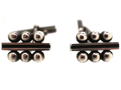 Georg Jensen Silver Cufflinks Designed by Harald Nielsen