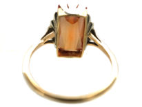 Art Deco 9ct White & Yellow Gold Ring set with a Rectangular Citrine