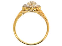 Edwardian 18ct Gold Diamond Daisy Cluster Ring