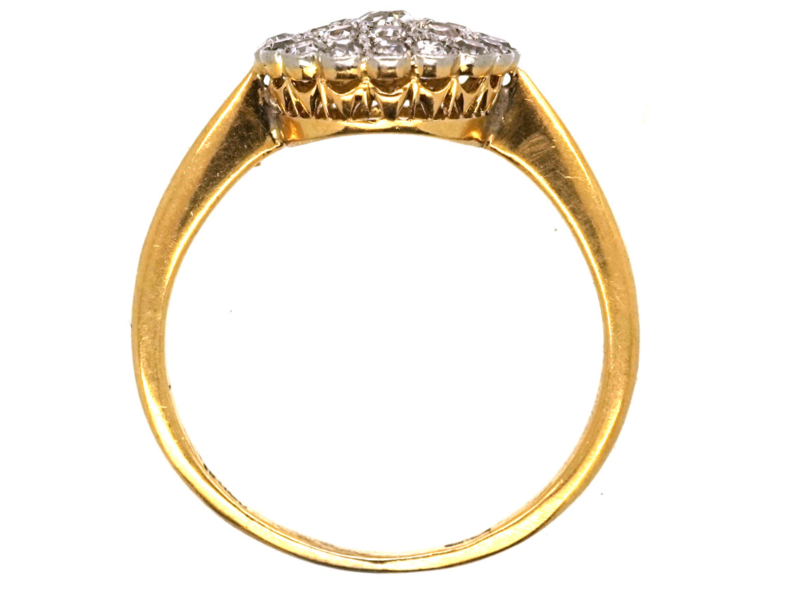 Edwardian 18ct Gold & Platinum, Pave Set Diamond Cluster Ring (789L ...