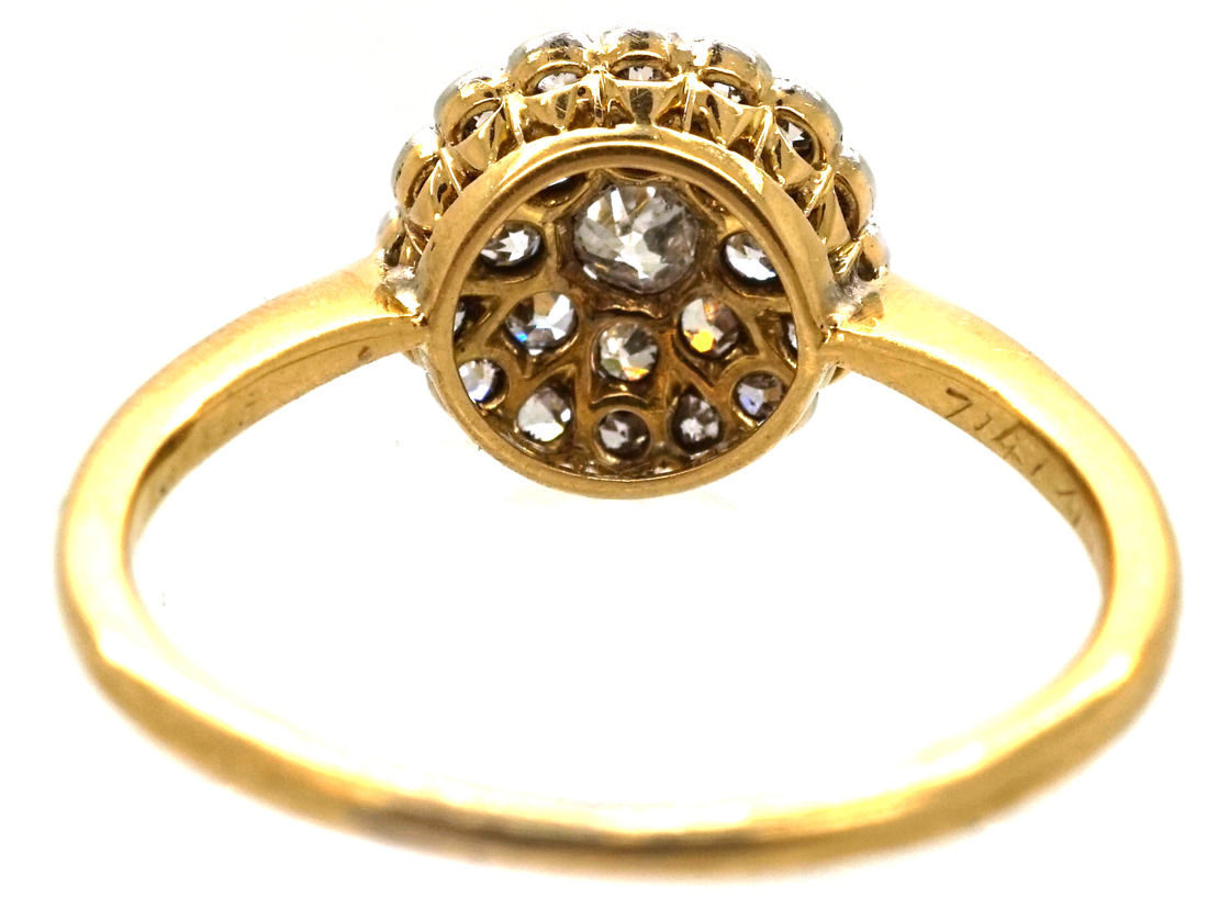 Edwardian 18ct Gold & Platinum, Pave Set Diamond Cluster Ring (789L ...
