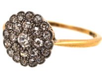 Edwardian 18ct Gold & Platinum, Pave Set Diamond Cluster Ring