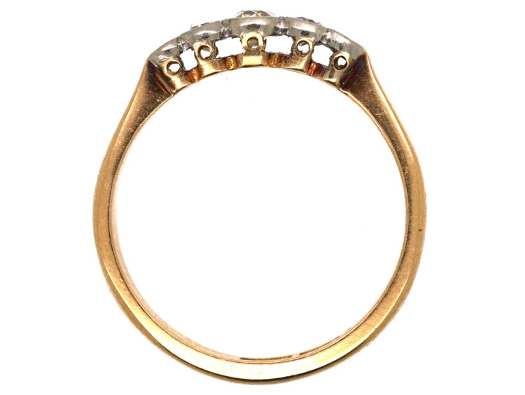 Edwardian 18ct Gold, Platinum Five Stone Diamond Ring