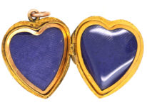 Edwardian 9ct Gold Engraved Heart Shaped Locket