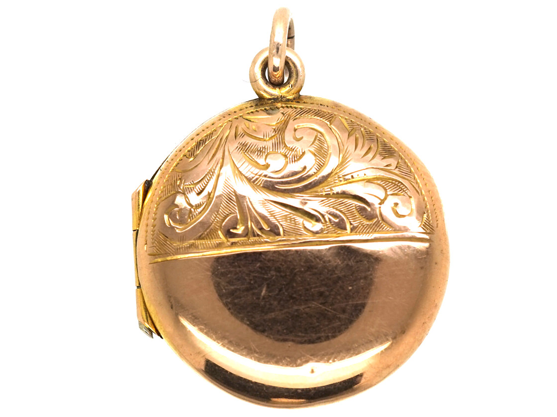 Edwardian 9ct Gold Round Locket (745L) The Antique Jewellery Company