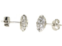 18ct White Gold Diamond Cluster Earrings by Jabel
