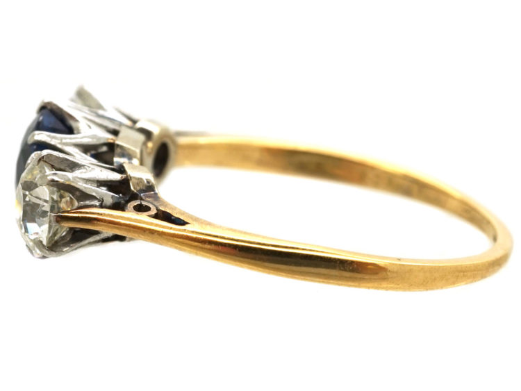 18ct Gold, Sapphire & Diamond Three Stone Ring