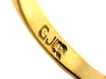 18ct Gold, Rectangular Topaz & Diamond Ring