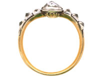 Georgian 18ct Gold, Silver & Rose Diamond Ring