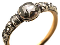 Georgian 18ct Gold, Silver & Rose Diamond Ring