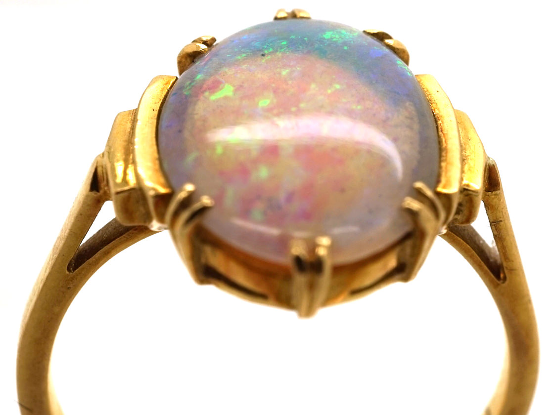 Art Deco 18ct Gold & Opal Ring (801L) The Antique Jewellery Company