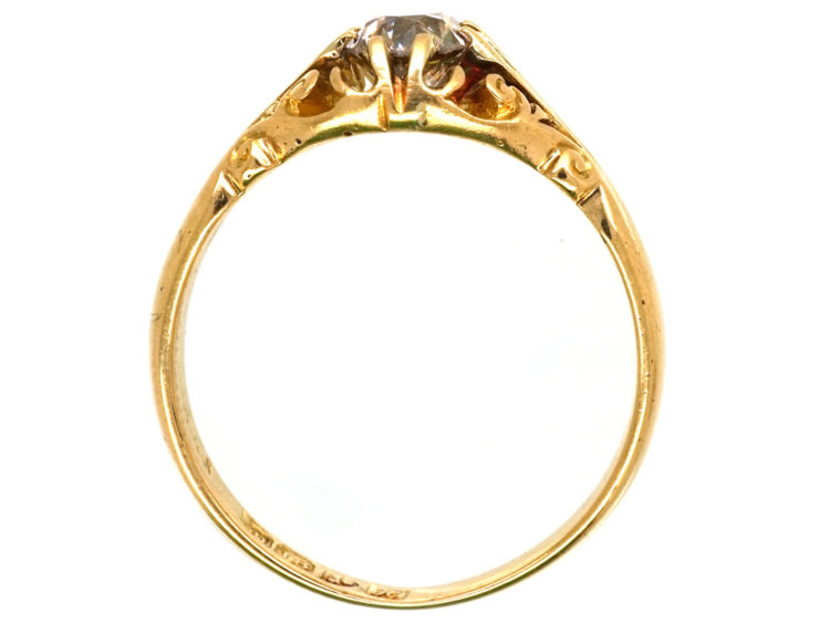 Edwardian 18ct Gold Single Stone Diamond Ring