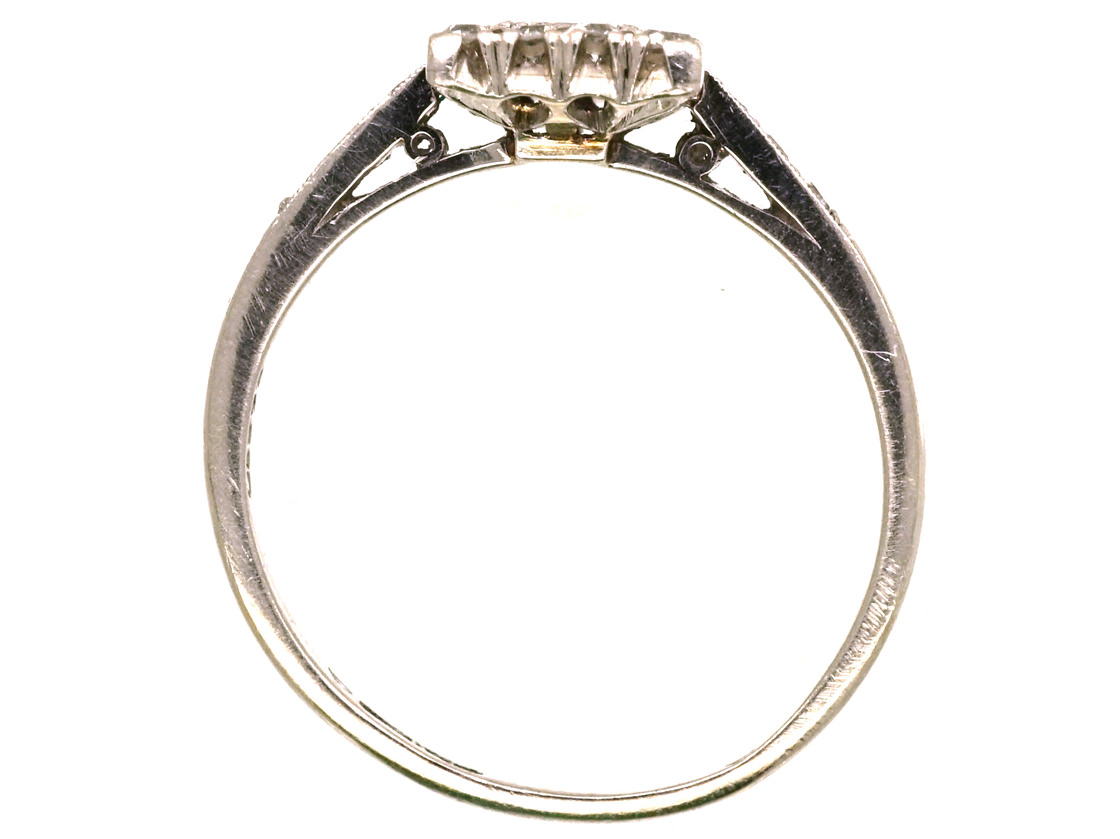 Art Deco Platinum & Diamond Rectangular Ring with Diamond Set Shoulders ...