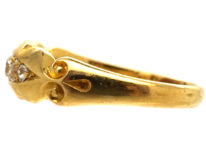 Edwardian 18ct Gold Five Stone Diamond Ring with Scalloped Edge