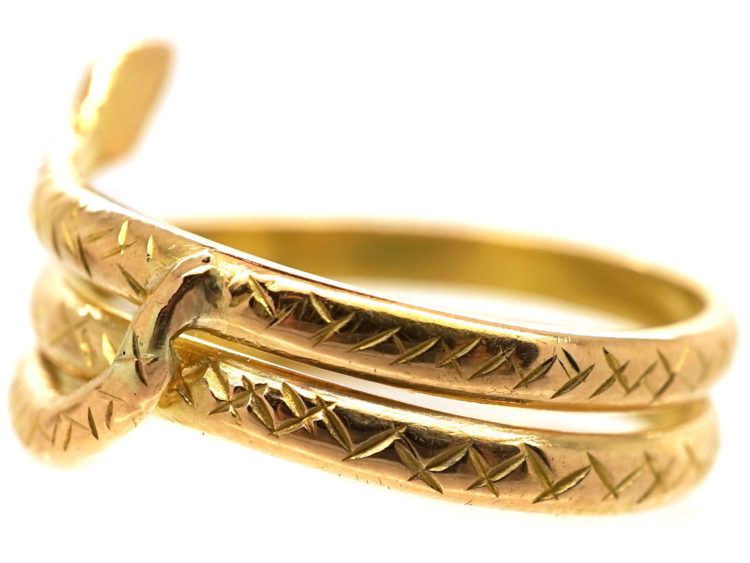 French 18ct Gold Snake Ring