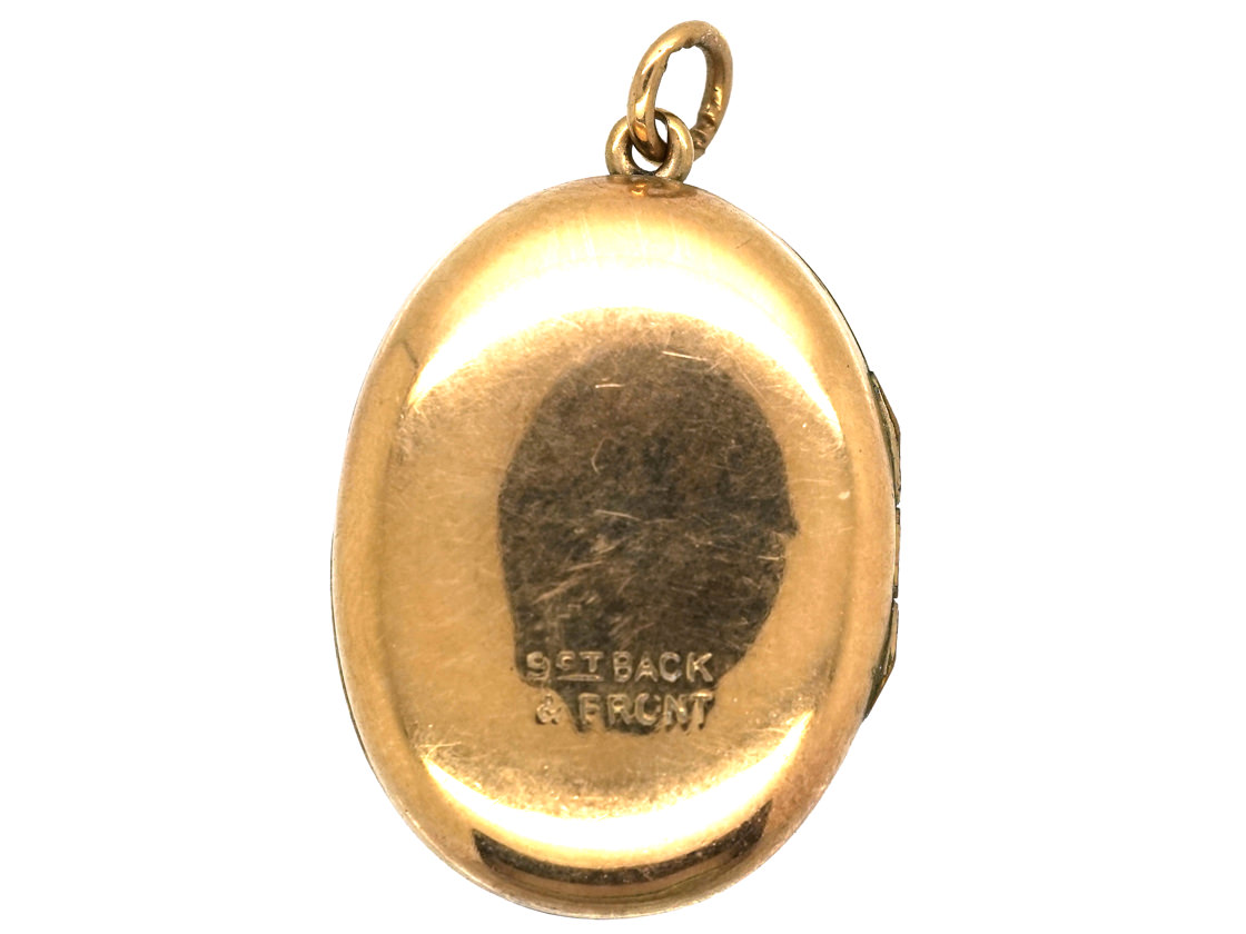 Edwardian 9ct Gold Back & Front Oval Locket (912L) | The Antique ...