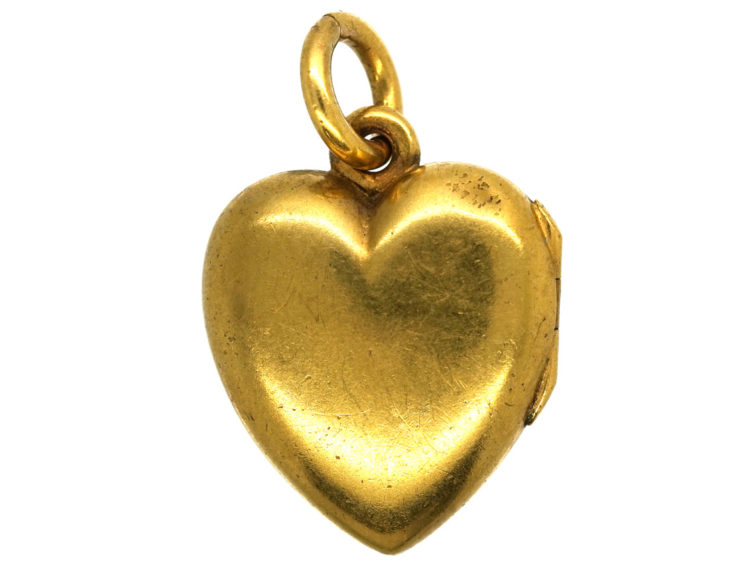 Edwardian Heart Shaped Locket set with a Diamond