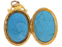 Edwardian 9ct Back & Front Oval Locket with Bow Motif