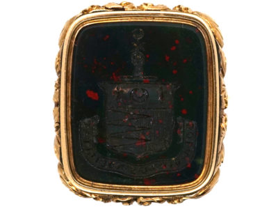 Large Georgian Seal with Bloodstone Crest Intaglio for the Henderson Clan