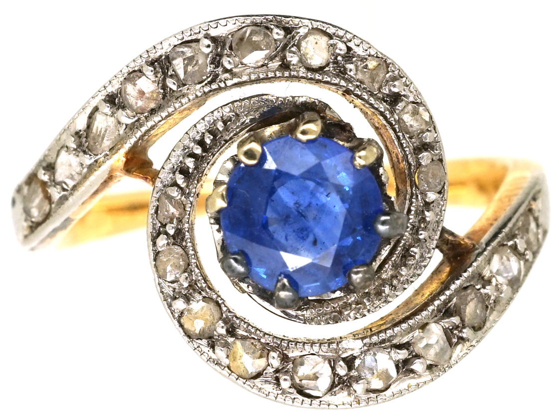 BELLE ÉPOQUE Sapphire 1-1 Antique, Belle Époque sapphire & diamond ring – Antique Ring