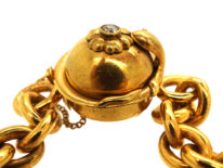 Victorian 15ct Gold Bracelet with Diamond Set Snake Clasp