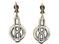 Victorian Scottish Silver & Agate Drop Earrings